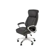 Scaun directorial hm thomas, piele ecologica, mecanism de balansare, cadru polipropilena, 100 kg, negru drm10302