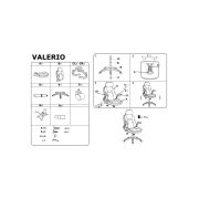 Scaun directorial hm valerio, stofa si piele ecologica, sarcina maxima 100 kg, negru/gri drm10304