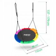 Leagan tip cuib pentru copii xxl, 110 cm, 150 kg, neo-sport 1050, multicolor edeedi1050