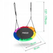 Leagan tip cuib pentru copii xxl, 95 cm, 150 kg, neo-sport 1040, multicolor edeedi1040