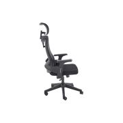 Scaun birou egonomic hm polon, mesh, mecanism inclinare, baza polipropilena, suport lombar, tetiera, 100 kg, negru drm10324