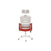Scaun birou egonomic hm vesuvio 2, mesh, mecanism balans, baza polipropilena, suport lombar, tetiera reglabila, 120 kg, rosu scortisoara/gri/alb drm10337