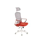 Scaun birou egonomic hm vesuvio 2, mesh, mecanism balans, baza polipropilena, suport lombar, tetiera reglabila, 120 kg, rosu scortisoara/gri/alb drm10337