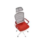 Scaun birou egonomic hm vesuvio 2, mesh, mecanism balans, baza polipropilena, suport lombar, tetiera reglabila, 120 kg, rosu scortisoara/gri/alb drm10337
