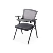 Scaun vizitator hrc 603, cu masuta rabatabila, pliabil, ergonomic, mesh, cadru metalic, 120 kg, negru drm10341
