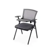 Scaun vizitator hrc 603, cu masuta rabatabila, pliabil, ergonomic, mesh, cadru metalic, 120 kg, negru drm10341