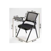 Scaun vizitator hrc 603, cu masuta rabatabila, pliabil, ergonomic, mesh, cadru metalic, 120 kg, negru drm10341