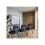 Scaun vizitator hrc 603, cu masuta rabatabila, pliabil, ergonomic, mesh, cadru metalic, 120 kg, negru drm10341