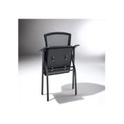 Scaun vizitator hrc 603, cu masuta rabatabila, pliabil, ergonomic, mesh, cadru metalic, 120 kg, negru drm10341