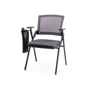 Scaun vizitator hrc 603, cu masuta rabatabila, pliabil, ergonomic, mesh, cadru metalic, 120 kg, negru drm10341