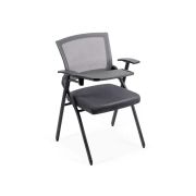 Scaun vizitator hrc 603, cu masuta rabatabila, pliabil, ergonomic, mesh, cadru metalic, 120 kg, negru drm10341