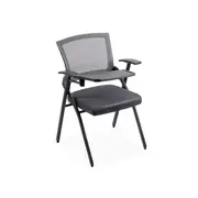 Scaun vizitator hrc 603, cu masuta rabatabila, pliabil, ergonomic, mesh, cadru metalic, 120 kg, negru drm10341