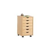 Set birou ergonomic hm julia inaltime reglabila, unghi inclinare ajustabil, cu scaun hm matrix negru/turcoaz, stofa, 100 kg si dulapior rulant hm nils, cu roti, lemn, natur drm10330