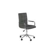 Set mobilier birou copii hm b6, mdf, metalic, spatii depozitare, cu scaun hm gonzo 3 gri inchis, stofa, 90 kg si dulapior rulant hm nils, cu roti, lemn, natur drm10336
