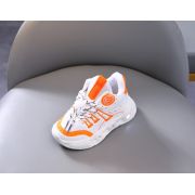 Adidasi albi cu portocaliu cu luminite - baseball mbo-896-1-c