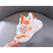 Adidasi albi cu portocaliu cu luminite - baseball mbo-896-1-c