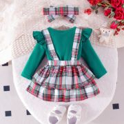 Sarafan cu body verde cu maneca lunga - baby reindeer md1072-r2