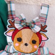 Sarafan cu body verde cu maneca lunga - baby reindeer md1072-r2