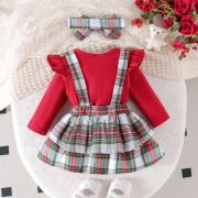 Sarafan cu body visiniu maneca lunga - baby reindeer mb1071-r2