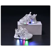 Adidasi albi cu luminite - seika mdgs3580-2-c