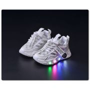 Adidasi albi cu luminite - seika mdgs3580-2-c