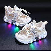 Adidasi crem cu luminite - lorena mdg-58-2-c