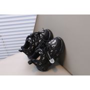 Adidasi negri cu imprimeu alb cu luminite mdg-58-4-c