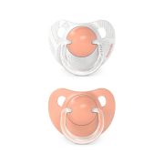Suzetă anatomică din silicon, 2 buc 6-18 luni piersică Dreams JEM8426420083317
