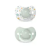 Suzetă fiziologică SX Pro din silicon, 2 buc 6-18 luni verde Dreams JEM8426420083126