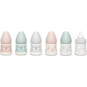 Biberon 150 ml cu tetină rotundă din silicon, debit lent, iepuraș verde Hygge Suavinex JEM8426420069014