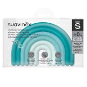 Inel de dentiție din silicon Curcubeu, albastru, Suavinex JEM8426420079501