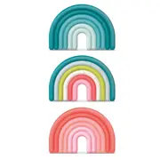 Inel de dentiție din silicon Curcubeu, roz, Suavinex JEM8426420079495
