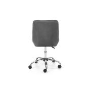 Set birou cu spatii depozitare hm grosso, rafturi, sertar, pal melaminat, 149x50x105 cm, stejar auriu/antracit si scaun copii hm rico, ergonomic, stofa tip catifea, 100 kg, gri drm10351