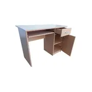 Set birou cu spatiu depozitare pentru scolari, pal melaminat, sertar, 2 rafturi, polita glisanta tastatura, fag si scaun hm ibis butterfly, stofa/piele ecologica, 100 kg, multicolor drm10344