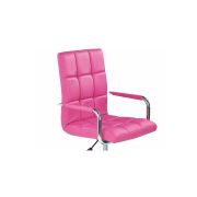 Set birou ergonomic hm collorido, inaltime reglabila, unghi inclinare ajustabil, mdf, alb si scaun birou hm gonzo 2, piele ecologica, mecanism de balans, 90 kg, roz drm10345