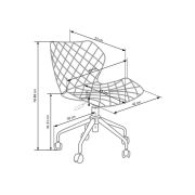 Set birou hm lima b1, cu usa si sertar, pal melaminat, 120x55x75 cm, alb si scaun copii hm matrix, ergonomic, stofa/piele ecologica, 100 kg, negru/turcoaz drm10355