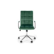Set birou hm lima b1, cu usa si sertar, pal melaminat, 120x55x75 cm, stejar sonoma si scaun hm gonzo 4, stofa tip catifea, mecanism de balans, cadru cromat, 90 kg, verde drm10353