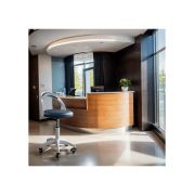 Scaun laborator off1021, rotativ, baza polipropilena, piele ecologica, inaltime ajustabila, 100 kg drm10362