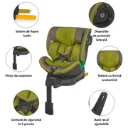 Scaun auto isize 40-150 cm coccolle mago olive khaki smb324084881