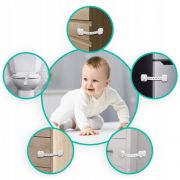 Incuietori de siguranta pentru usi si sertare, 6 bucati, ricokids 798200 - alb edeedi798200