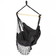 Leagan suspendat pentru interior/exterior, cu spatar si 2 perne, cuib de barza, negru, gw-918 edeedigw-918black