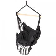 Leagan suspendat pentru interior/exterior, cu spatar si 2 perne, cuib de barza, negru, gw-918 edeedigw-918black