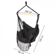 Leagan suspendat pentru interior/exterior, cu spatar si 2 perne, cuib de barza, negru, gw-918 edeedigw-918black