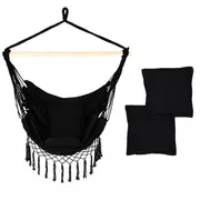 Leagan suspendat pentru interior/exterior, cu spatar si 2 perne, cuib de barza, negru, gw-918 edeedigw-918black