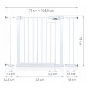 Poarta siguranta 77 - 108.5 cm nukido 718600 - alb edeedi718600