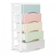 Raft pe roti cu 5 compartimente pentru depozitarea jucariilor modernhome - multicolor edeedipjjcbs0024-05c