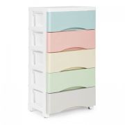 Raft pe roti cu 5 compartimente pentru depozitarea jucariilor modernhome - multicolor edeedipjjcbs0024-05c