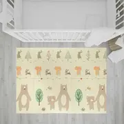 Covoras de joaca, Bocioland, Little Bear, Pliabil, Protectie impotriva loviturilor, Dimensiune mare, 200 x 150 cm, Cu Imprimeu pe ambele parti, Potrivit pentru utlizare atat in interior, cat si in exterior BYNBL124
