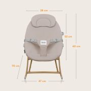 Balansoar, Lionelo, Dalia, 4 in 1, Inaltime reglabila in 2 pozitii, Cu husa detasabila, Cu bara de jucarii, Pana la 9 kg, Bej BYNLO-DALIA_ROCKER_BEIGE_SAND