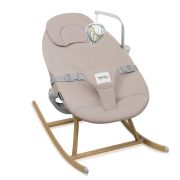 Balansoar, Lionelo, Dalia, 4 in 1, Inaltime reglabila in 2 pozitii, Cu husa detasabila, Cu bara de jucarii, Pana la 9 kg, Bej BYNLO-DALIA_ROCKER_BEIGE_SAND